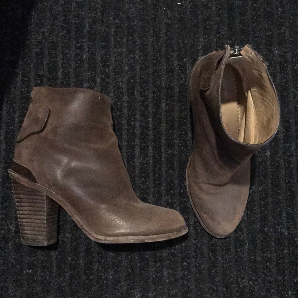Rag & Bone brown distressed suede booties